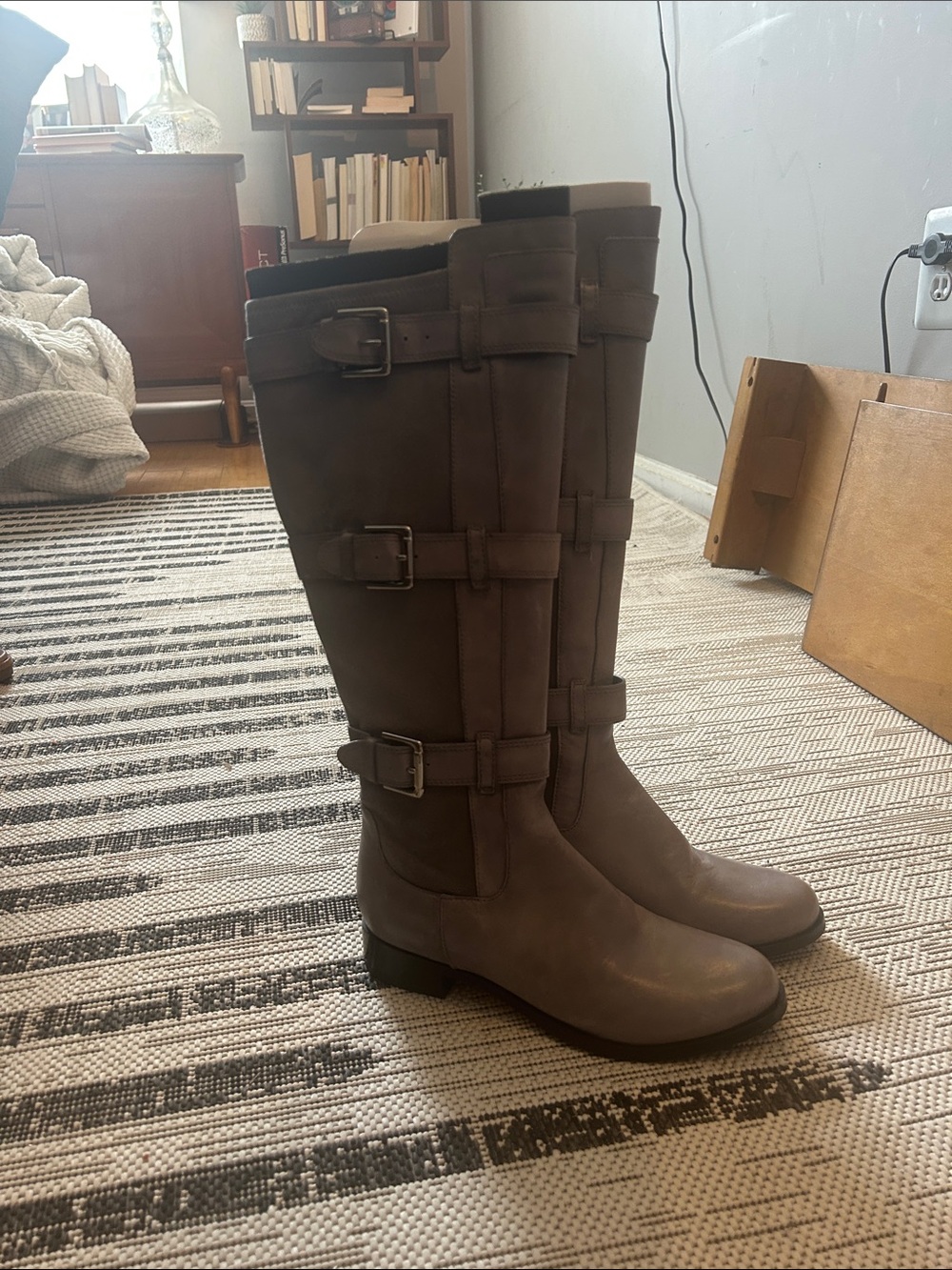 Cole Haan Grey Buckle Knee-High Boots